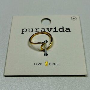 Pura Vida Wave Ring Gold.